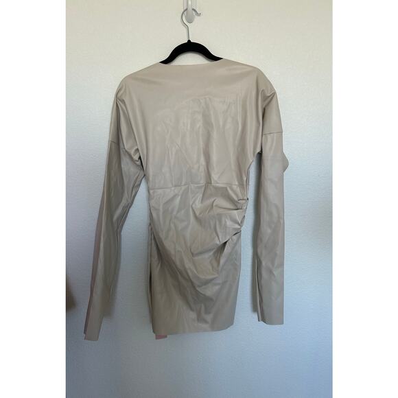 Micas Faux Leather Mini Dress in Bone - S - Picture 7 of 8